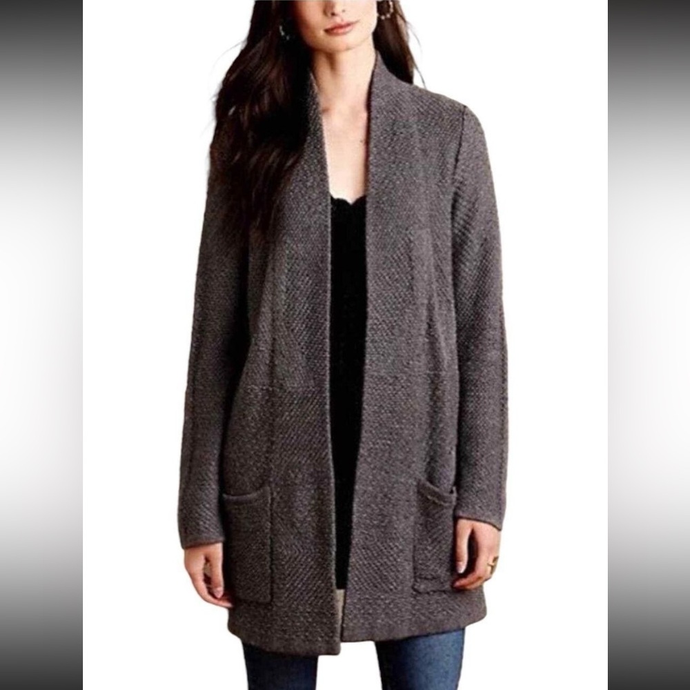 Anthropologie Angel Of The North Womens Vielle Chunky Knit Cardigan Gray Size XS